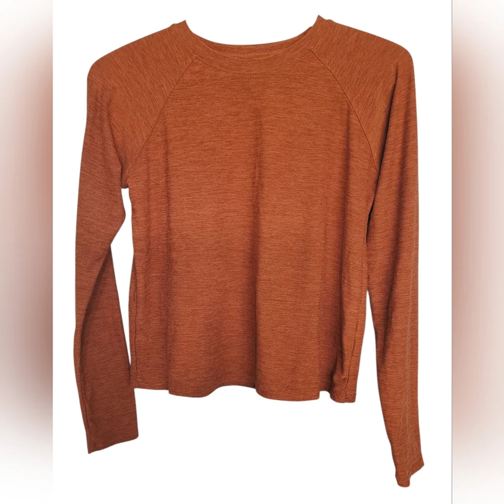 Kyodan Xsmall Ultra Soft Burnt Orange Long Sleeve Crew Neck Top - Picture 5 of 5